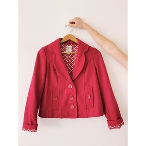 Magenta button up blazer